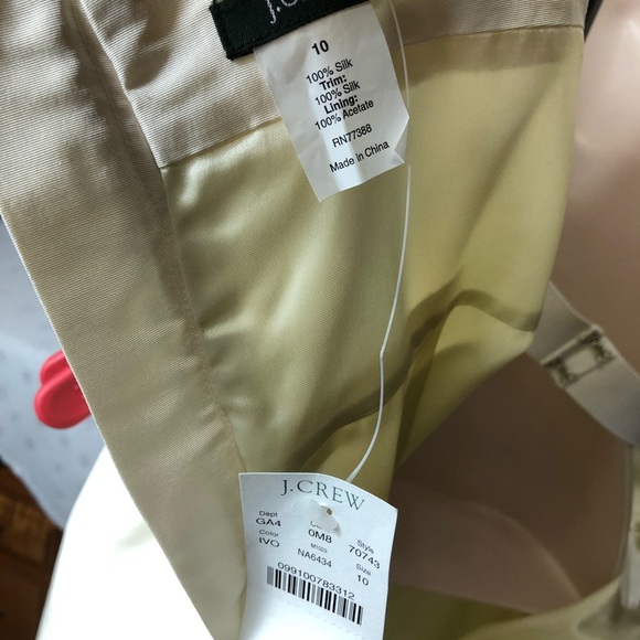 J. Crew ivory silk strapless lined sheath dress - Picture 6 of 8